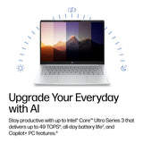 HP OmniBook 3 16-bu0003ni 16-inch 2K AI Laptop - Intel Core Ultra 5 225U 512GB SSD 16GB RAM Win 11 Home Glacier Silver
