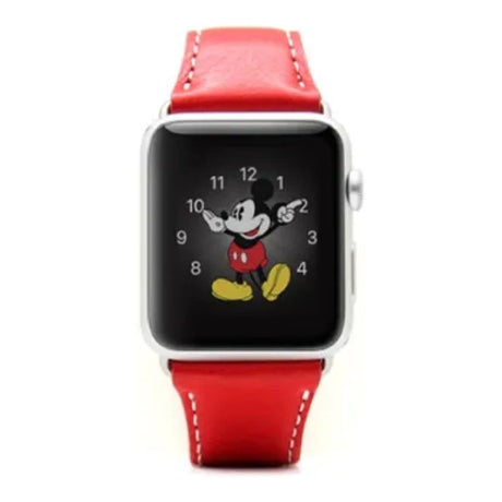 SLG D6 Italian Minerva 44mm Leather Strap for Apple Watch Red D6SAW-003