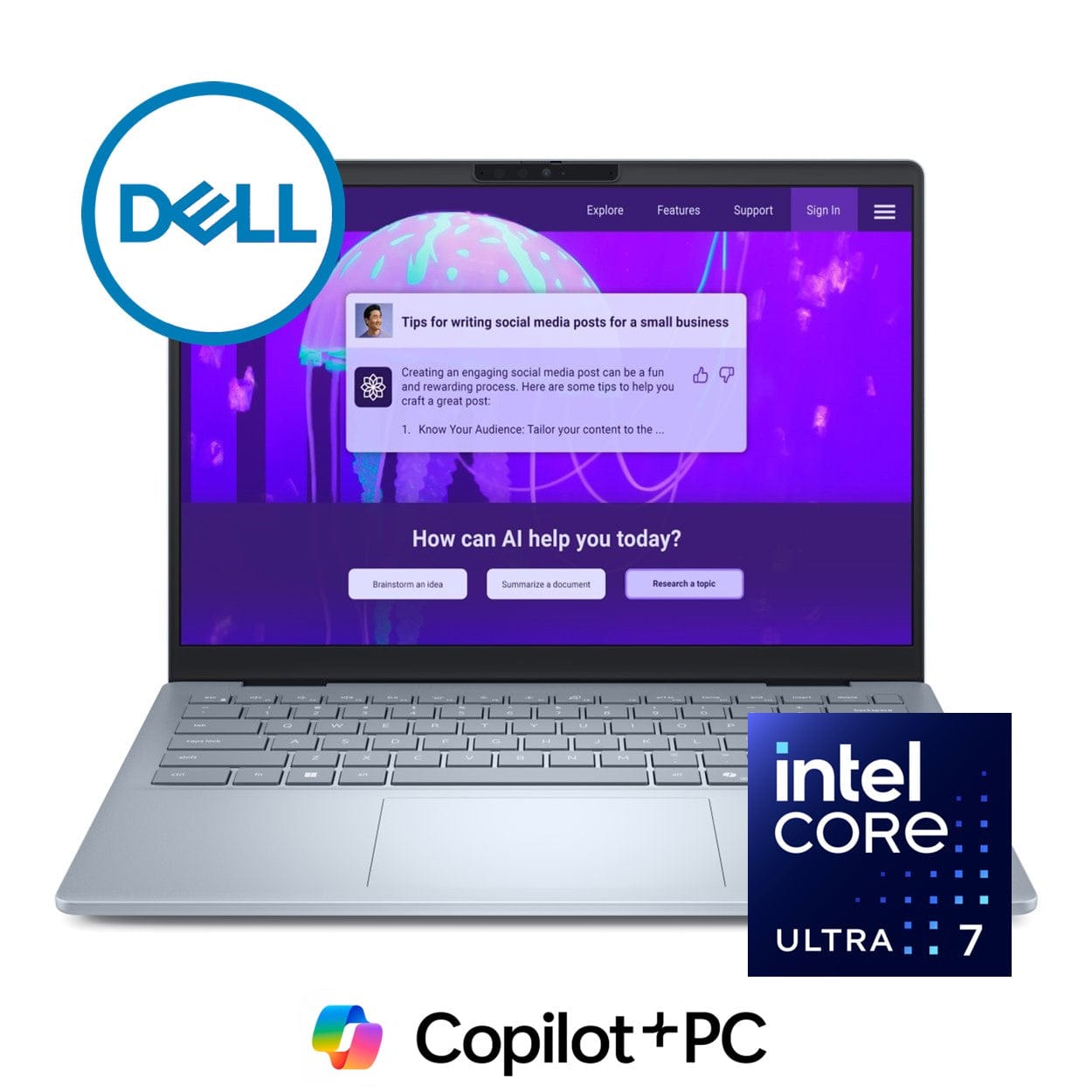 Dell 14 Plus 14-inch 2.5K AI Laptop - Intel Core Ultra 7 258V 1TB