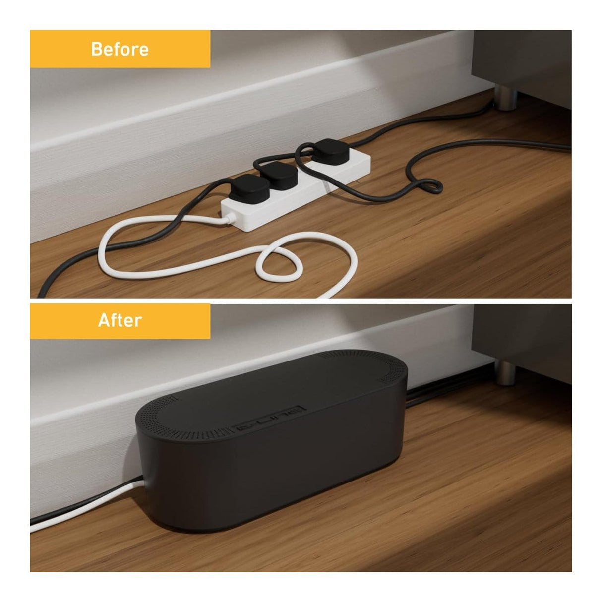 D-Line Cable Tidy Box Cable Management Black - Large DCTULGEB