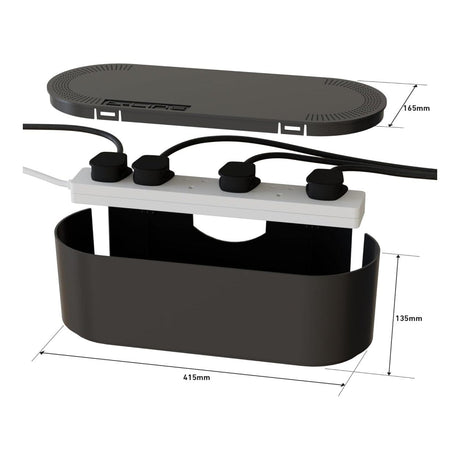 D-Line Cable Tidy Box Cable Management Black - Large DCTULGEB