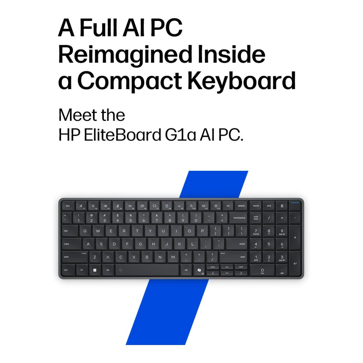 HP EliteBoard G1a Next Gen AI Mini PC - AMD Ryzen 5 330 512GB SSD 16GB RAM Win 11 Pro