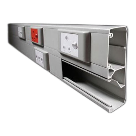 Decorduct 165x55mm 3 Compartments Trunking Grey 2.5m DDT20GR