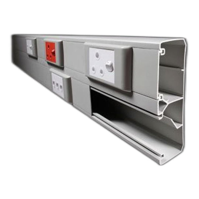 Decorduct 165x55mm 3 Compartments Trunking Titanium 2.5m DDT20TT