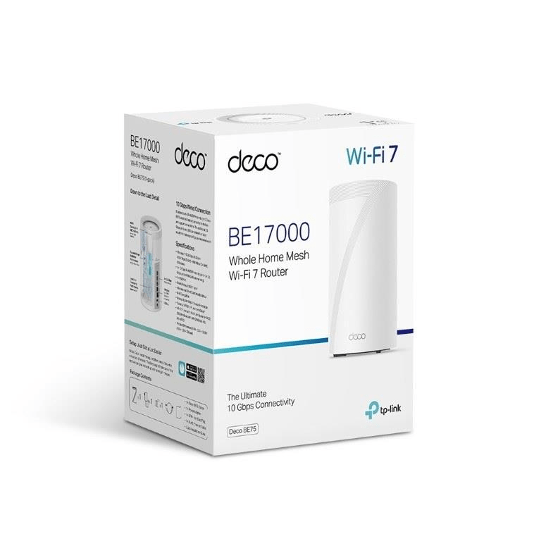 TP-Link Deco BE75 BE17000 Tri-Band Whole Home Mesh Wi-Fi 7 System 1-pack