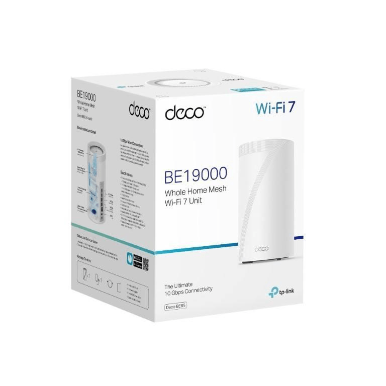 TP-Link Deco BE85(1-pack) BE22000 Tri-Band Whole Home Mesh Wi-Fi 7 System