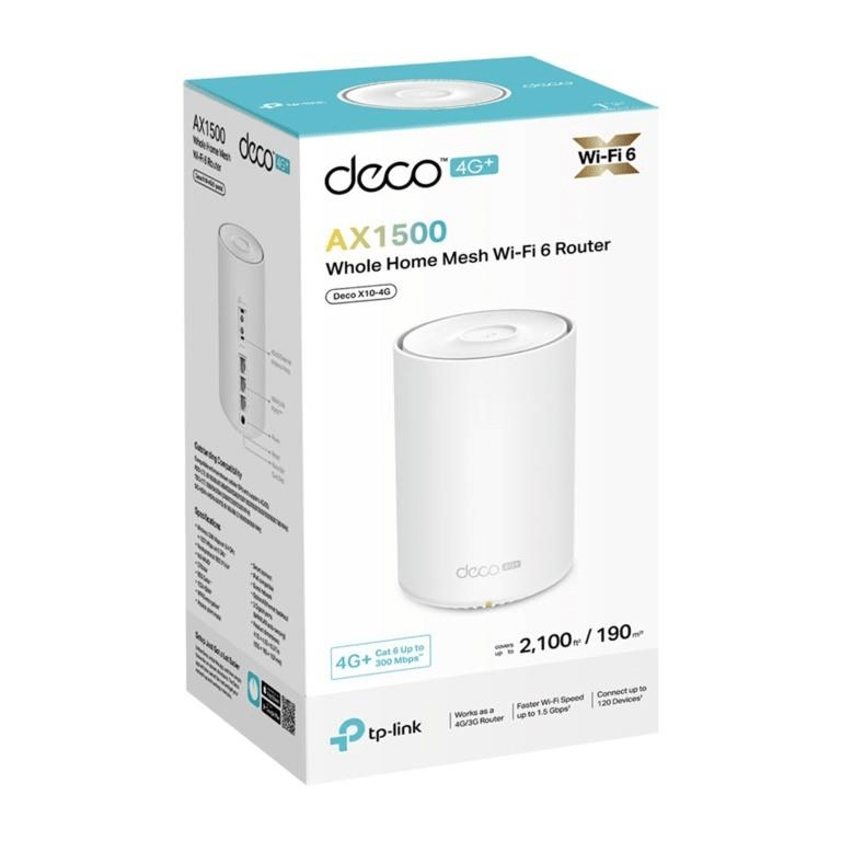 TP-Link Deco X10-4G(1-pack) AX1500 Whole Home Mesh 4G+ Wi-Fi 6