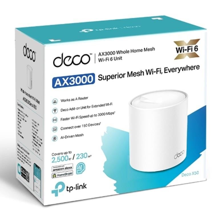 TP-Link AX3000 Deco X50 Wi-Fi 6ルーター TP-Link Deco X50(1-pack) AX3000 Whole Home Mesh Wi-Fi 6 System