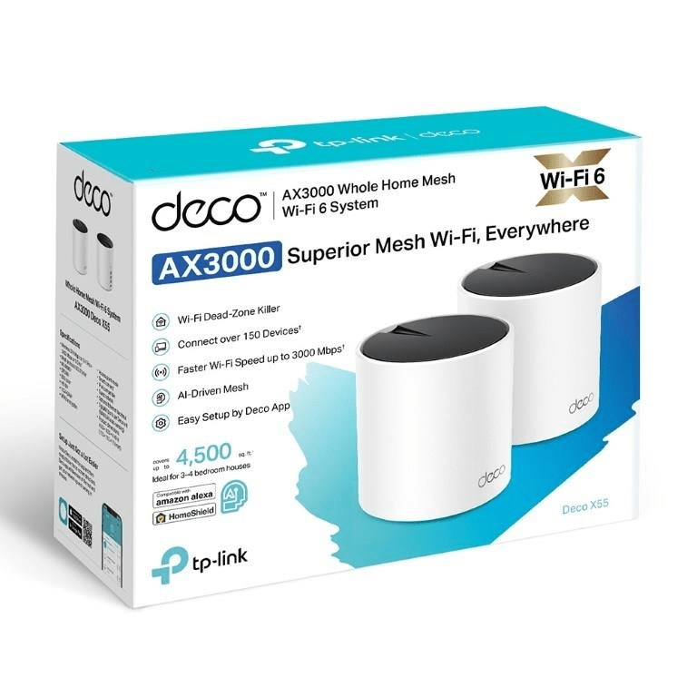 TP-Link Deco X55 AX3000 Whole Home Mesh Wi-Fi 6 System 2-pack