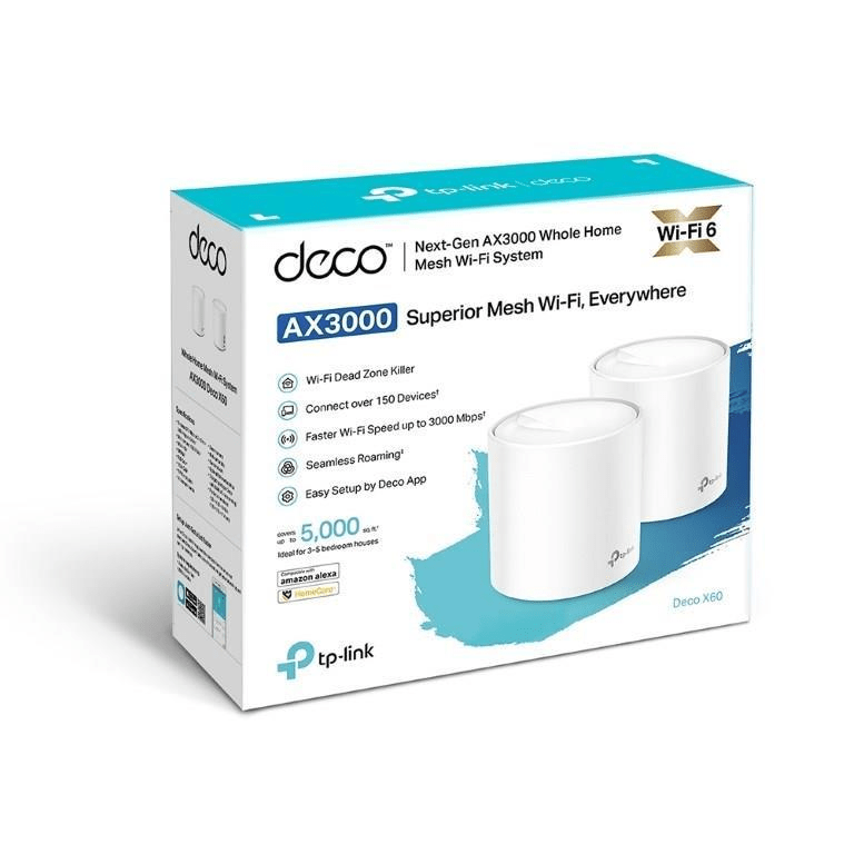 TP-Link Deco X60(2-pack) AX3000 Whole Home Mesh Wi-Fi 6 System