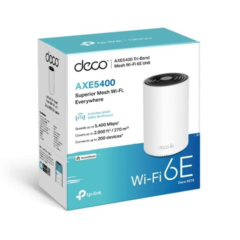 TP-Link Deco XE75(1-pack) AXE5400 Tri-Band Whole Home Mesh Wi-Fi 6E System