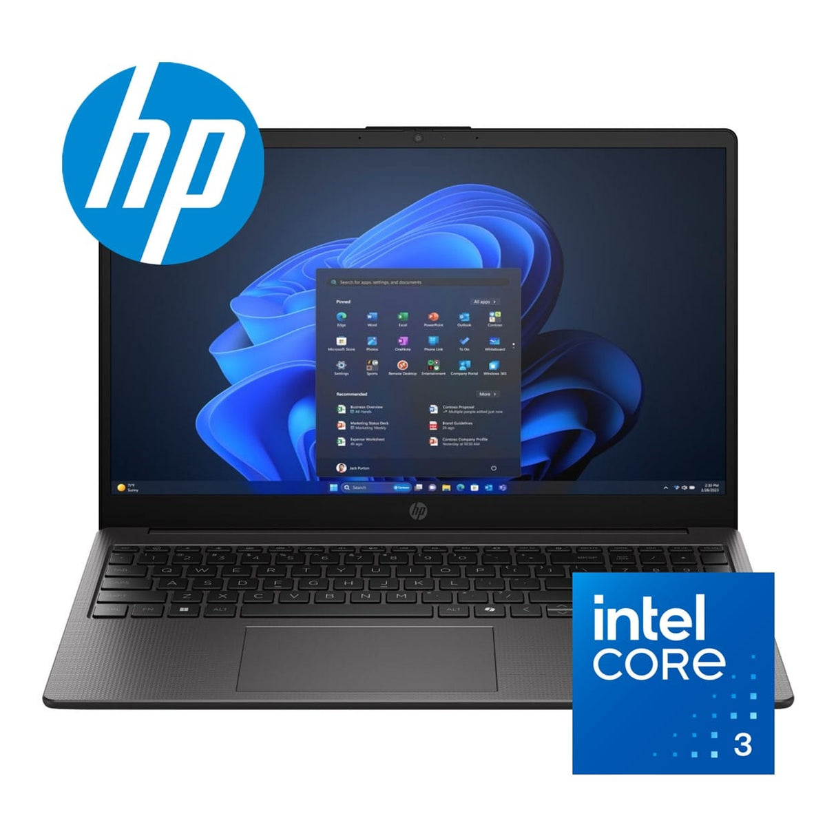 HP 250R G9 15.6-inch FHD Laptop - Intel Core 3 100U 256GB SSD 8GB RAM Win 11 Pro Dark Ash Silver (Open Box)