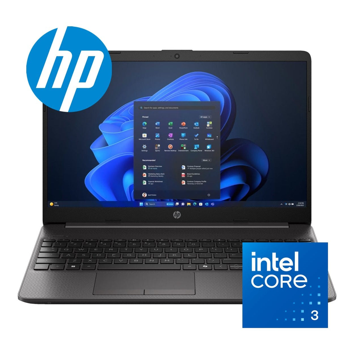 HP 250R G9 15.6-inch FHD Laptop - Intel Core 3 100U 256GB SSD 16GB RAM Win 11 Pro Dark Ash Silver