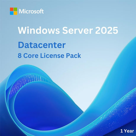 Windows Server 2025 Datacenter - 8 Core License Pack - 1 Year