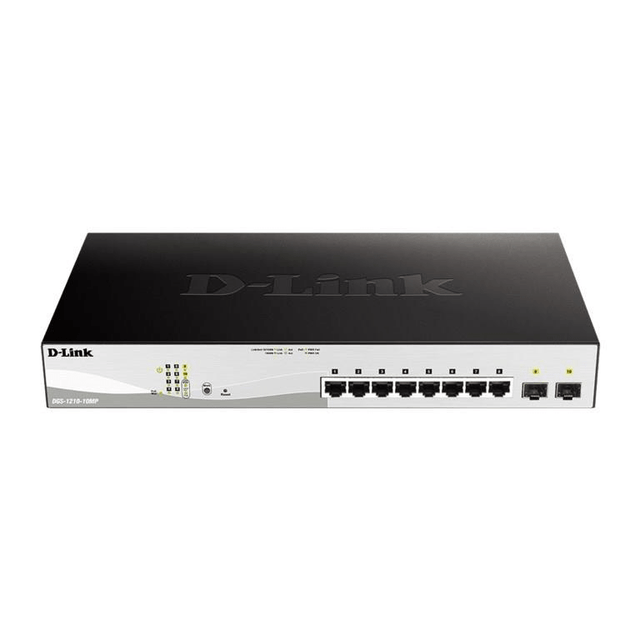 D-Link 8-port PoE Gigabit Smart Managed Switch with 2x SFP Ports DGS-1210-10MP