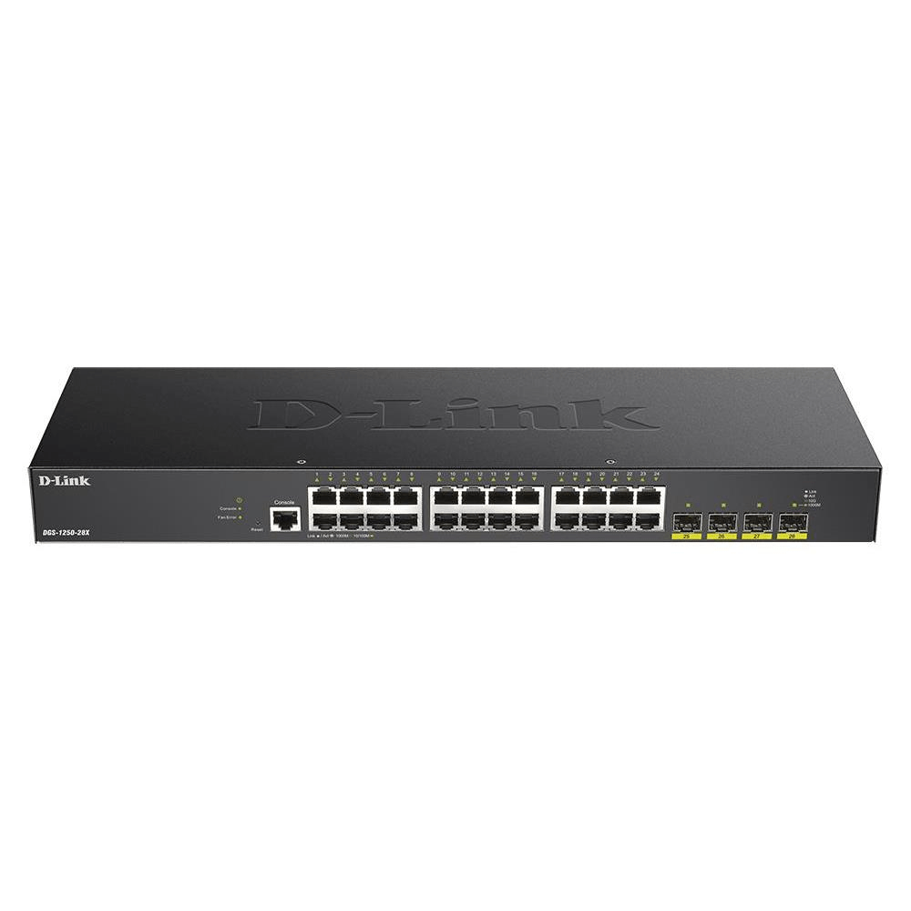 D-Link DGS-1250 24-port Gigabit Smart Managed Metro Switch with 4x 10G SFP+ ports DGS-1250-28X