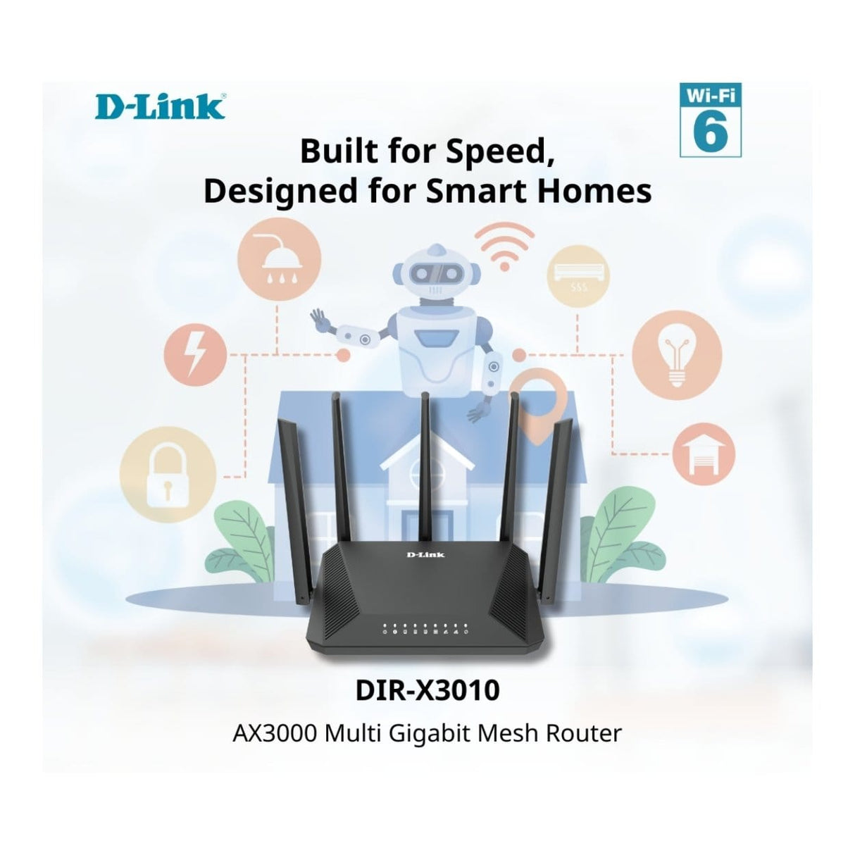 D-Link AX3000 Wi-Fi 6 Multi Gigabit Mesh Router DIR-X3010