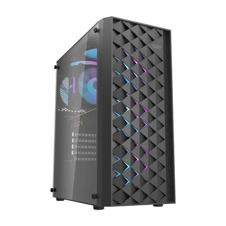 darkFlash DK351 ATX PC Case Black with 4 ARGB Fans