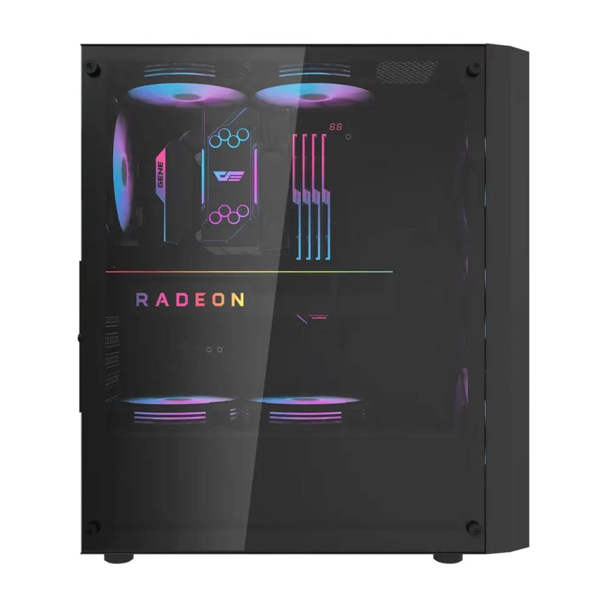 darkFlash DK351 ATX PC Case Black with 4 ARGB Fans