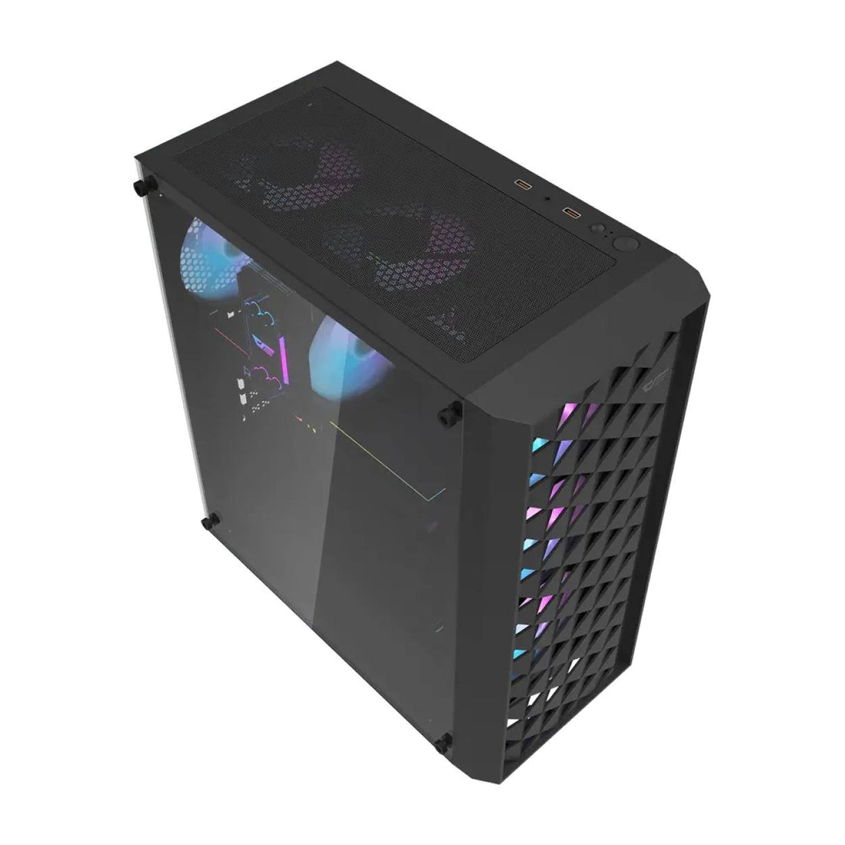 darkFlash DK351 ATX PC Case Black with 4 ARGB Fans
