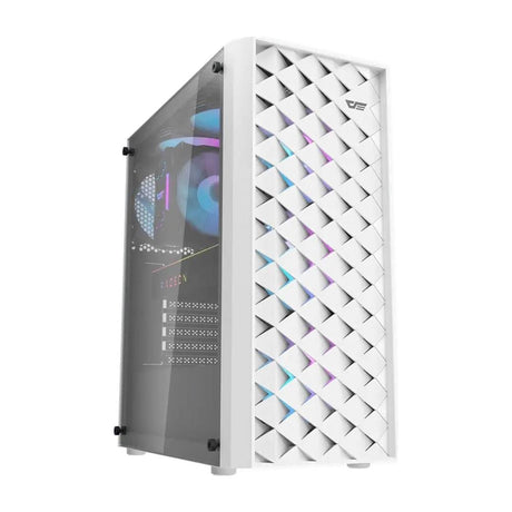 darkFlash DK351 ATX PC Case White with 4 ARGB Fans