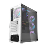 darkFlash DK351 ATX PC Case White with 4 ARGB Fans