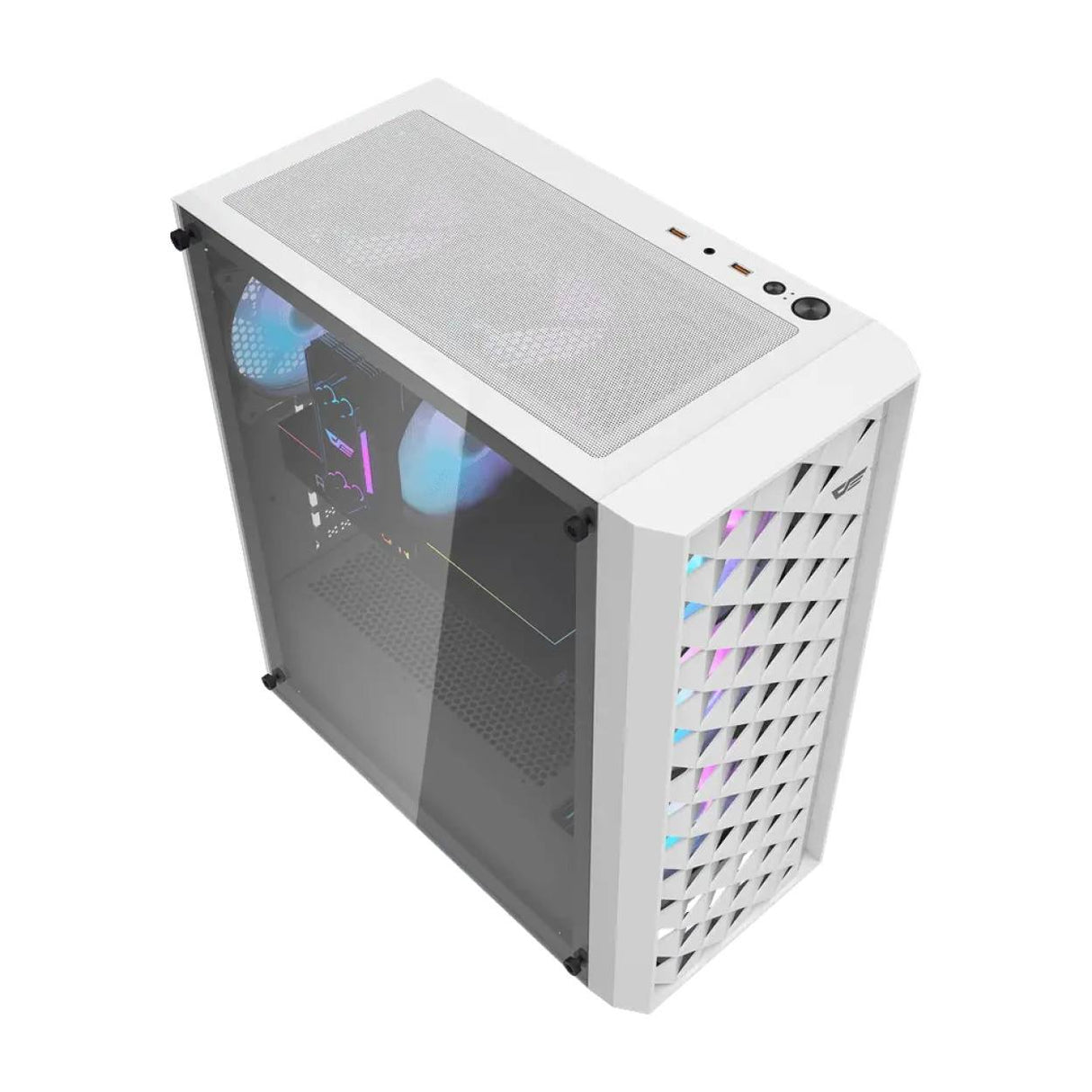 darkFlash DK351 ATX PC Case White with 4 ARGB Fans