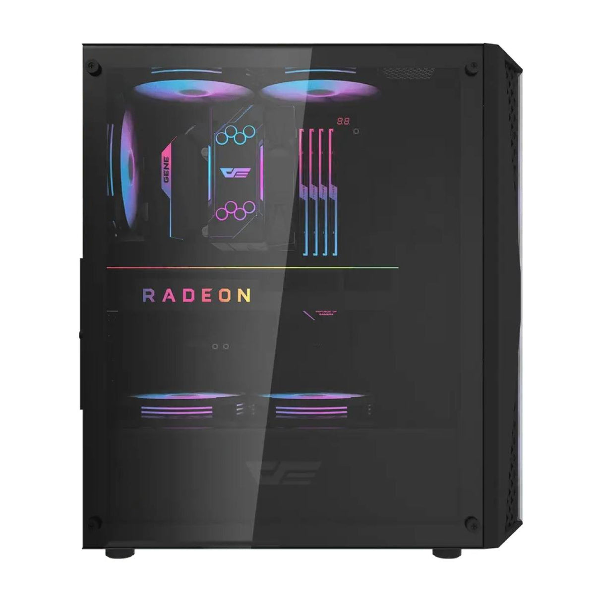 darkFlash DK352 PLUS PC Case Black with 4 ARGB Fans
