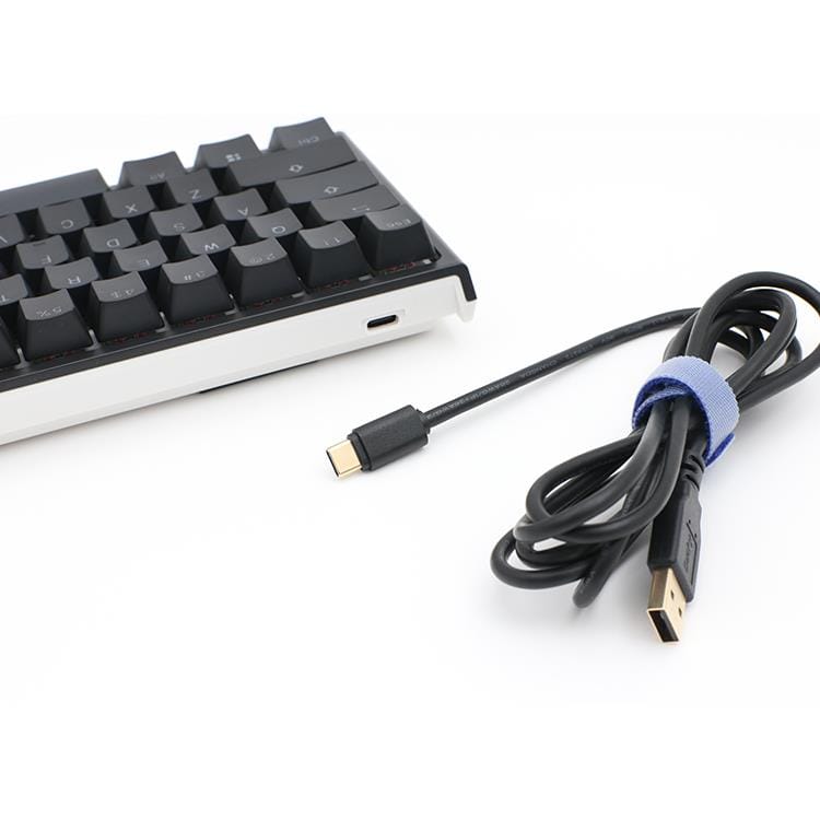 Ducky One 2 Pro Mini 60 Cherry MX Blue Clicky Mechanical Wired Gaming Keyboard - Black DKON2061ST-CUSPDAZT2