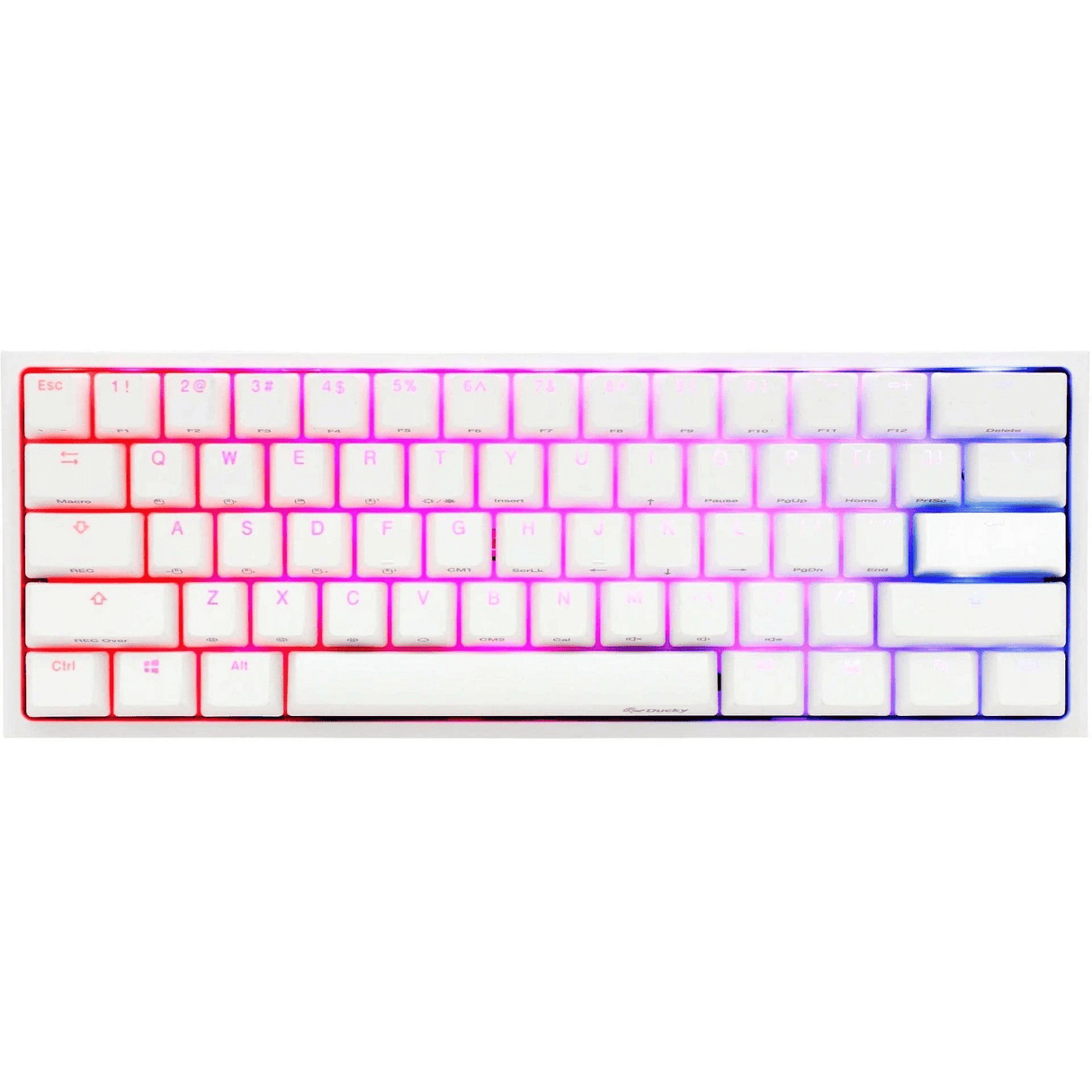 Ducky One 2 Pro Mini 60 Cherry MX Blue Clicky Mechanical Wired Gaming Keyboard - White DKON2061ST-CUSPDWWT2