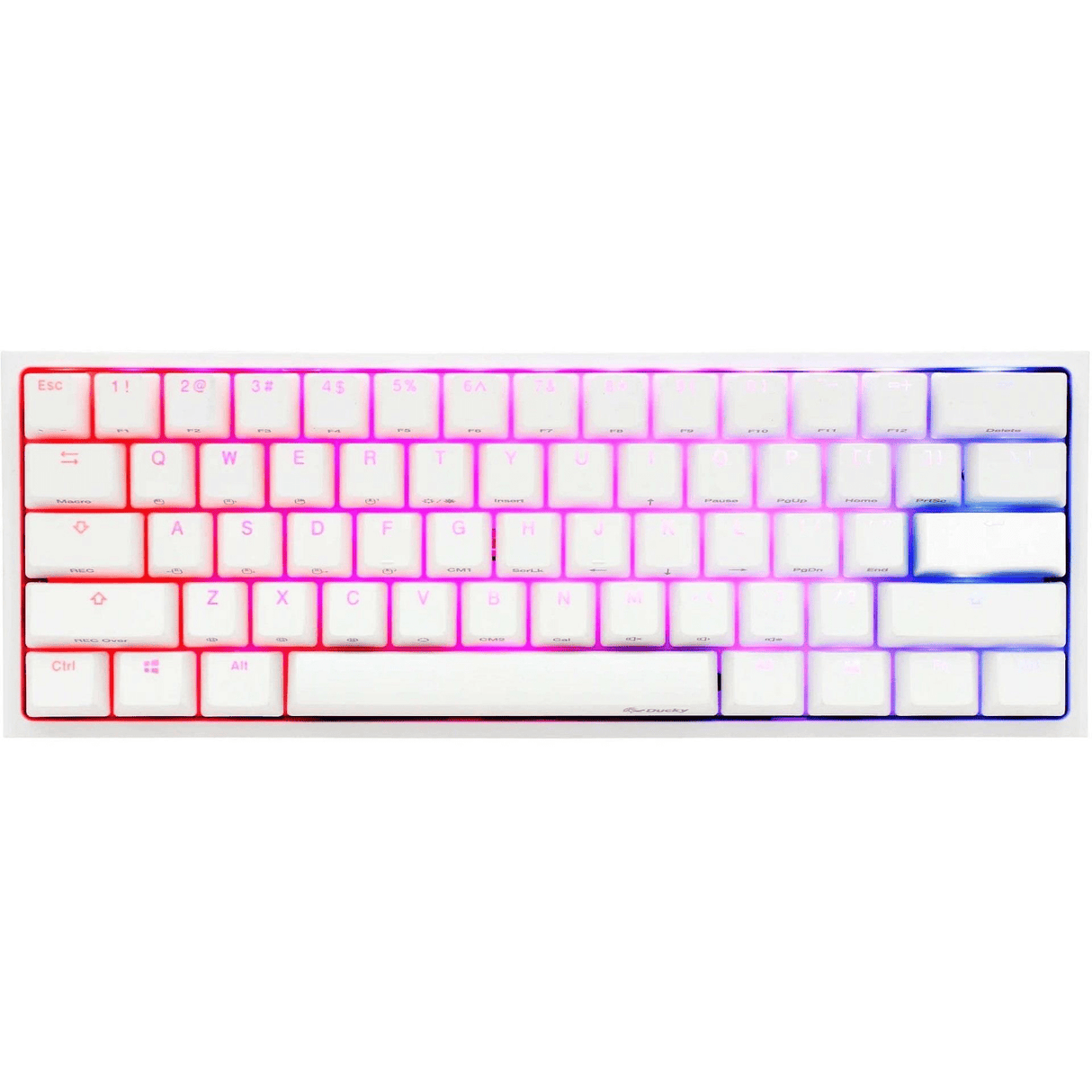 Ducky One 2 Pro Mini 60 Cherry MX Speed Silver Linear Mechanical Wired Gaming Keyboard - White DKON2061ST-PUSPDWWT2