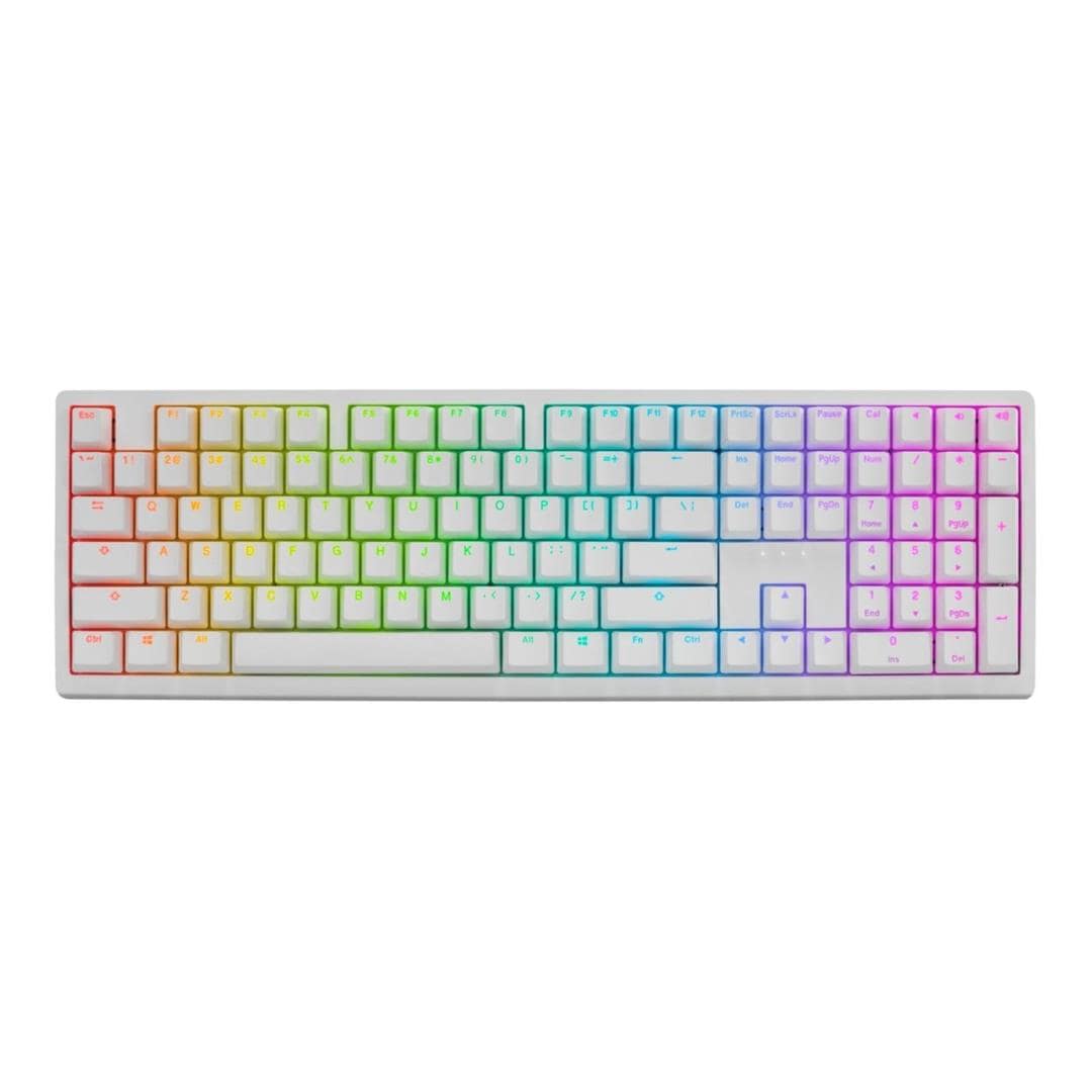 Ducky Zero 6108 Wireless RGB Gaming Keyboard White with Cherry MX2A Blue Clicky Switches