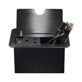 LinkQnet Multi-Port Sunken Desktop Cubby Black DMS-668-BL