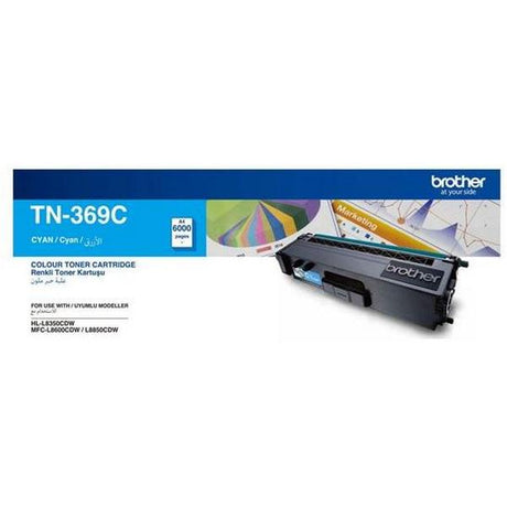Brother TN-369C Cyan Toner Cartridge Original 6,000 Pages DR-369C Single-pack