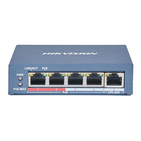 Hikvision 4-port Fast Ethernet Unmanaged POE Switch DS-3E0105P-E(B)(O-STD)
