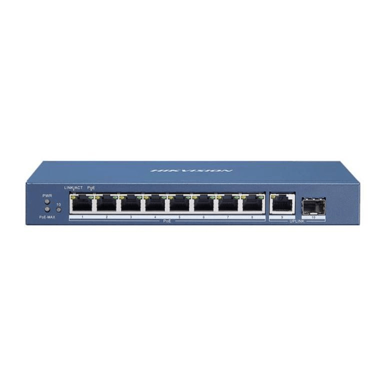 Hikvision 8-port GbE PoE Unmanaged Switch with 1x GbE Uplink and 1x SFP ports DS-3E0510P-E