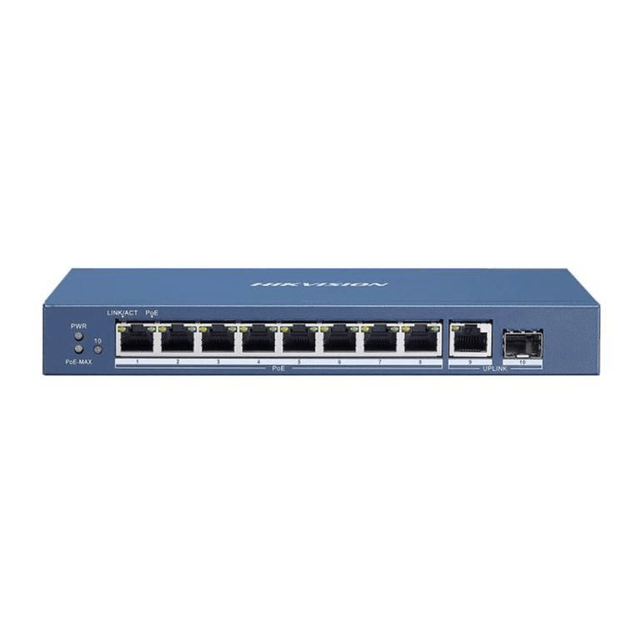 Hikvision 8-port GbE PoE Unmanaged Switch with 1x GbE Uplink and 1x SFP ports DS-3E0510P-E