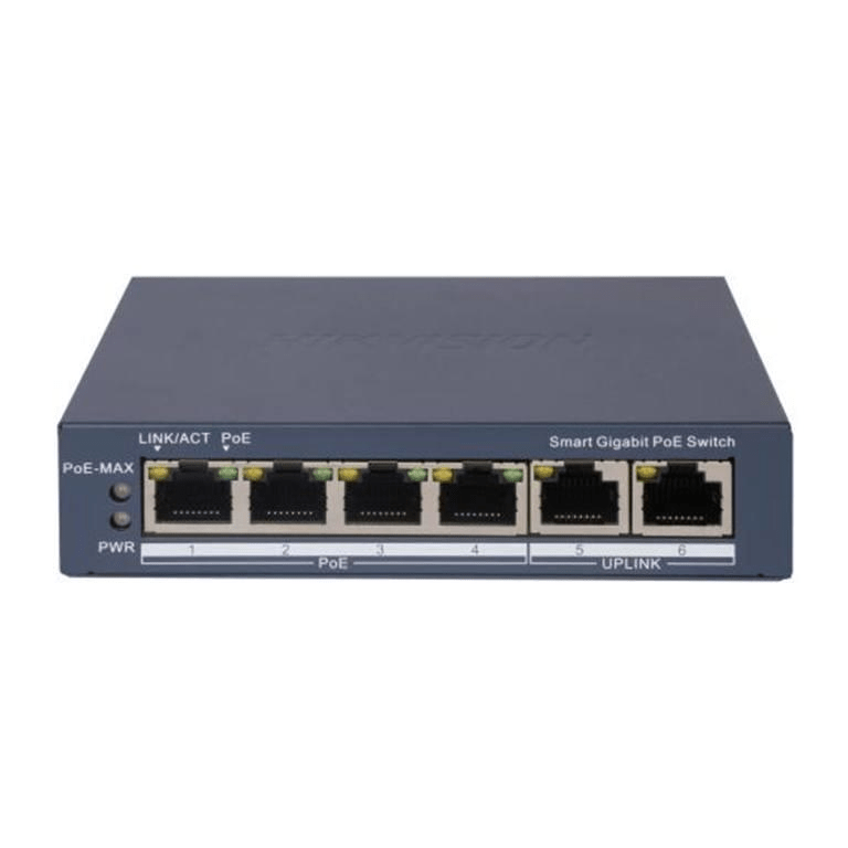 Hikvision 4-port GbE PoE Smart Managed Network Switch with 2x GbE Uplink Ports DS-3E1506P-EI