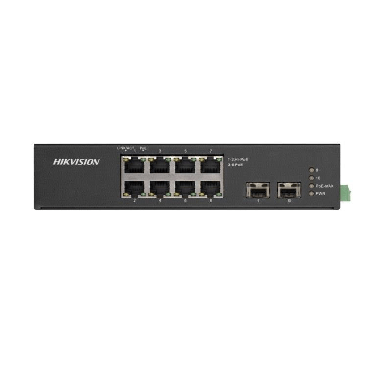 Hikvision 8-port Gigabit POE Unmanaged Harsh Switch with 2x SFP Ports DS-3T0510HP-E/HS