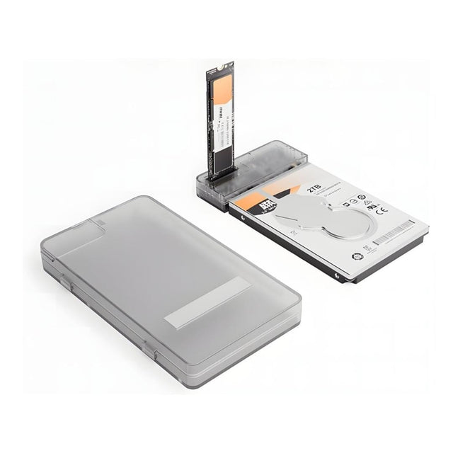 Maiwo K2578P2 2-in-1 USB-C to M.2 NVMe and 2.5" SSD Enclosure DS-SATA-HDD-SSD-MVME