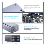 Unitek S1308C 2-Bay USB-C RAID External Hard Drive Enclosure DS-USB-C-S1308C