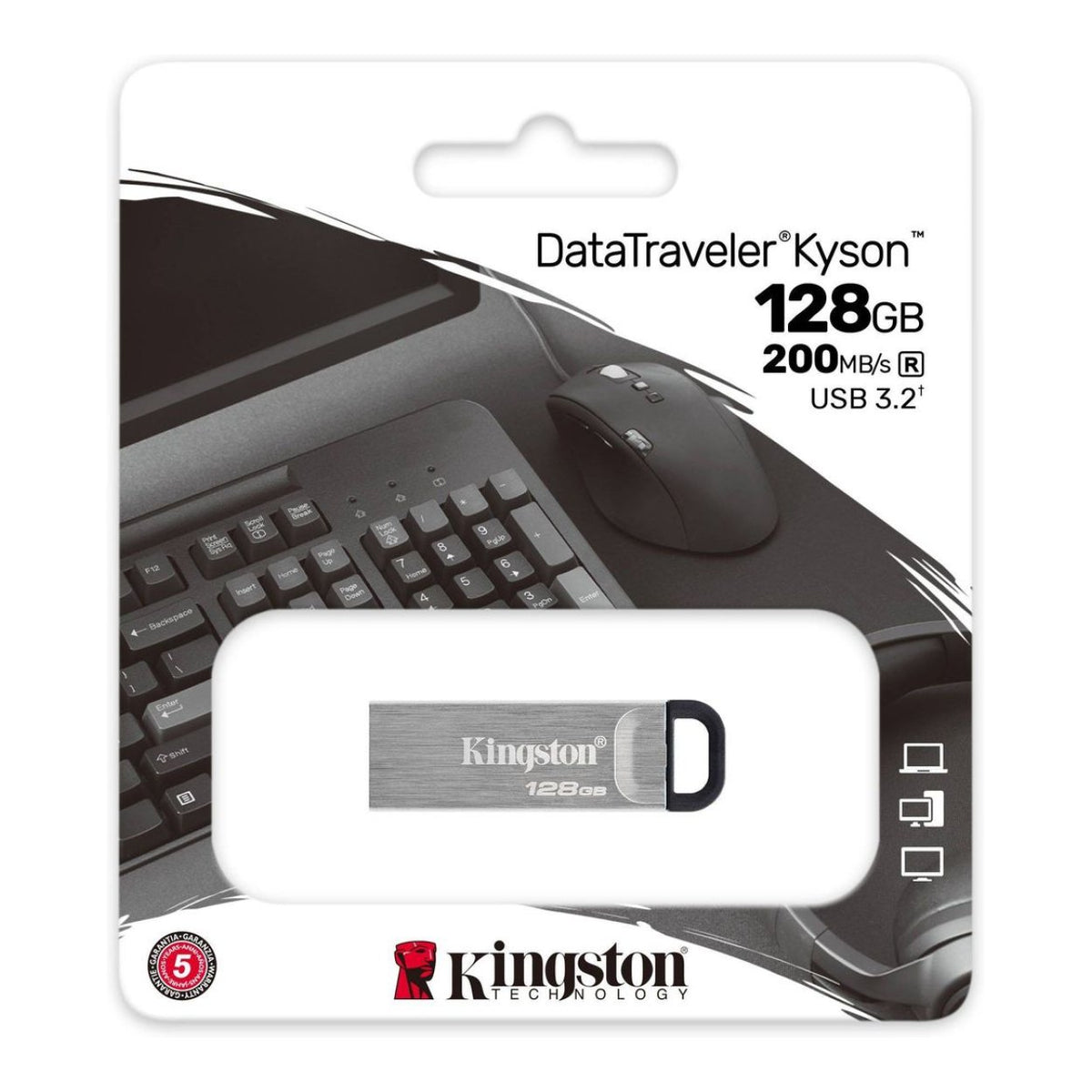 Kingston Technology DataTraveler Kyson 128GB USB 3.2 Gen 1 Flash Drive DTKN/128GB