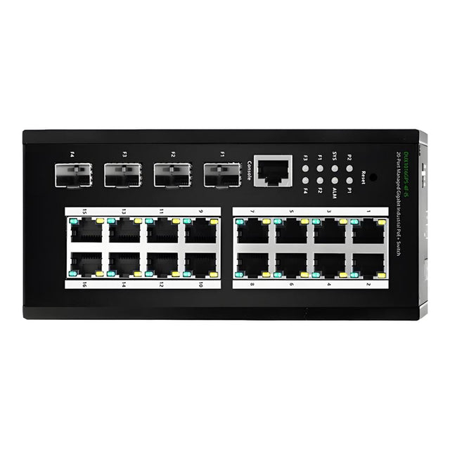 DuxNet 20-Port Gigabit L2 Cloud Managed Industrial PoE Switch DUX1016GPS-4F-IS-C