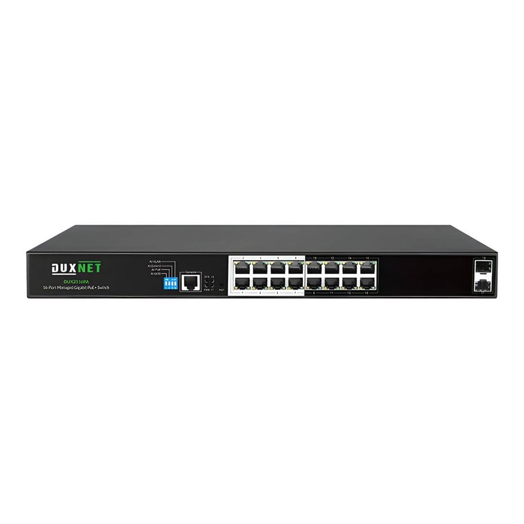 DuxNet 16-Port Gigabit L2 Cloud Managed PoE+ Switch DUX2516PA-C