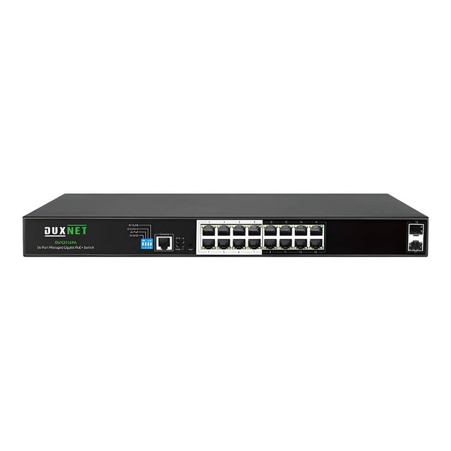 DuxNet 16-Port Gigabit L2 Cloud Managed PoE+ Switch DUX2516PA-C