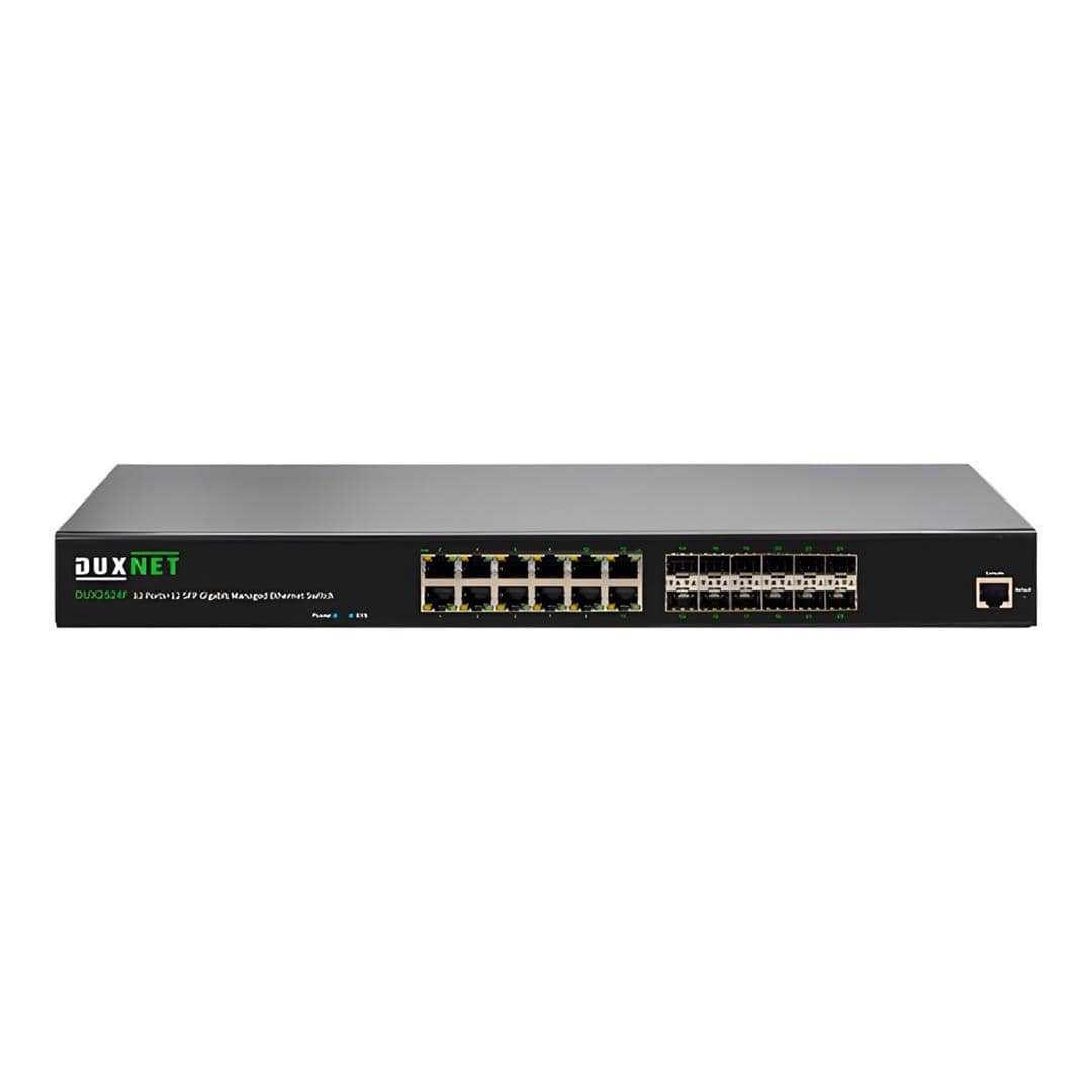 DuxNet DUX2524F 24-port 12-port RJ45 and 12-port SFP Gigabit L2 Managed Switch