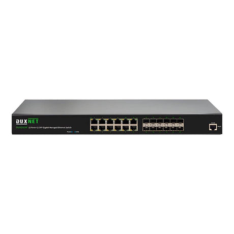 DuxNet DUX2524F 24-port 12-port RJ45 and 12-port SFP Gigabit L2 Managed Switch