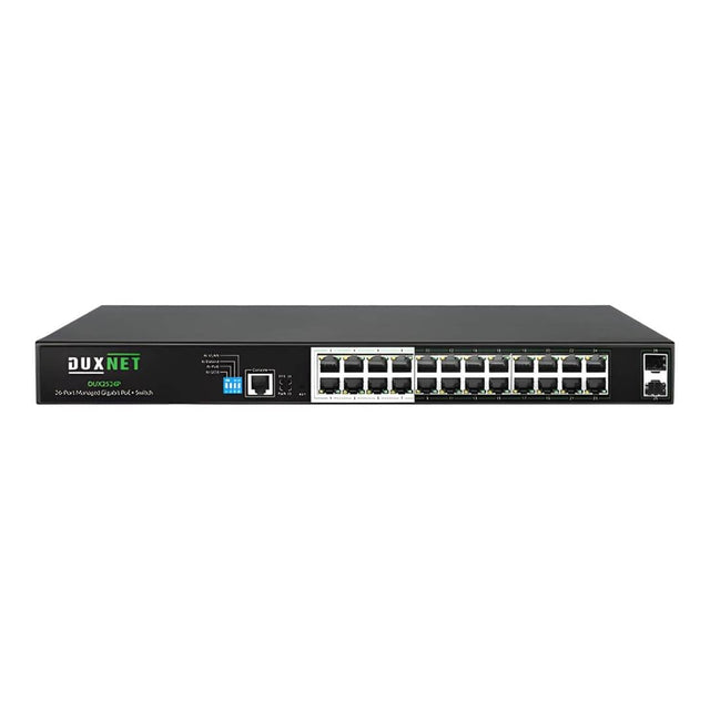 DuxNet 26-Port Gigabit L2 Cloud Managed PoE+ Switch DUX2524P-C