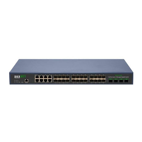 DuxNet 24-port SFP Gigabit L3 Managed Switch with 8x GbE Combo and 4x SFP+ Ports DUX3536X