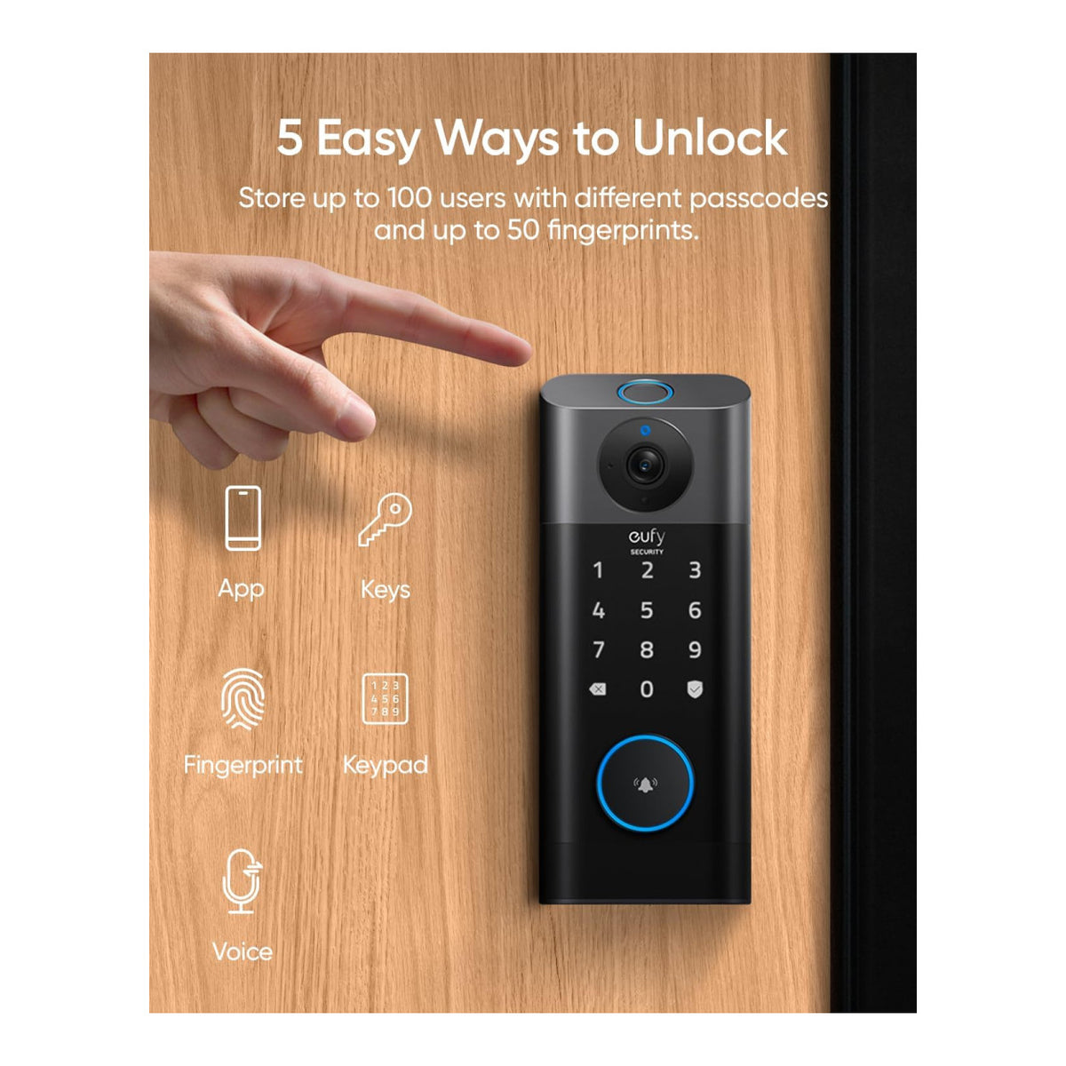 Eufy S330 3-in-1 Video Smart Lock Black E8530KY1